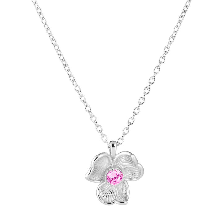 Lumoava Anna Silberanhänger mit rosa Zirkonia & Kette 45/50cm