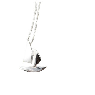 Sirokoru Purjevene Sailing Boat Silver Pendant Small with Chain 45cm