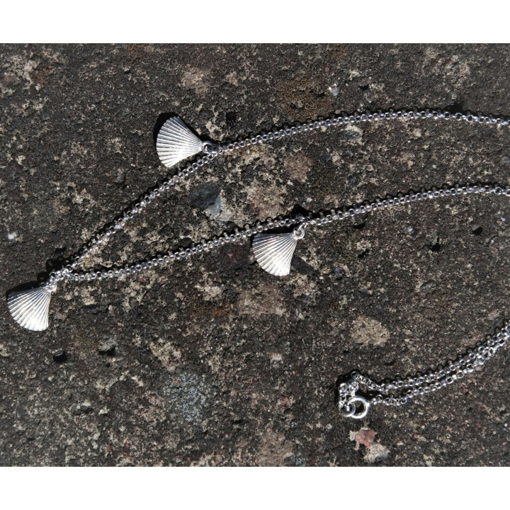 Sirokoru Simpukka Shell Silver Necklace with Chain 45 cm