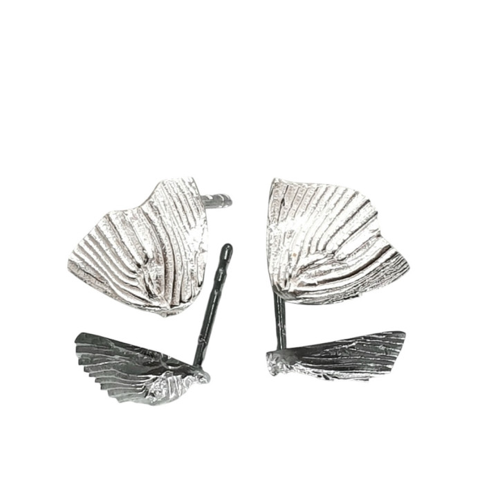 Sirokoru Pyrstö Fish Tail Silver Stud Earrings