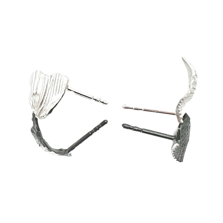 Sirokoru Pyrstö Fish Tail Silver Stud Earrings