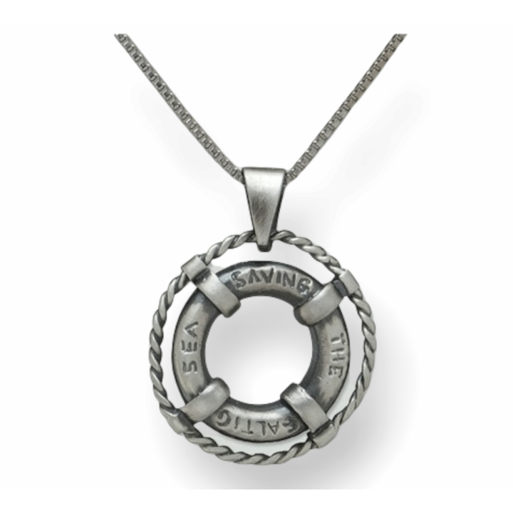 Sirokoru Saving the Baltic Sea Silver Pendant with Chain Oxidized 45 cm