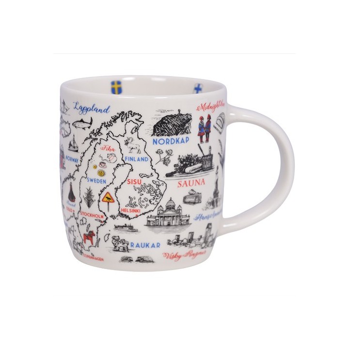 Scandinavia Drawings Ceramic Mug white 0,37l