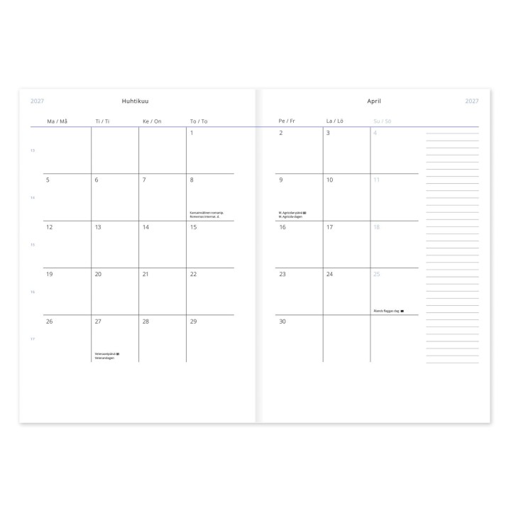 Putinki Mumin 2027 Wochenkalender (Finnisch & Schwedisch) 15x21 cm