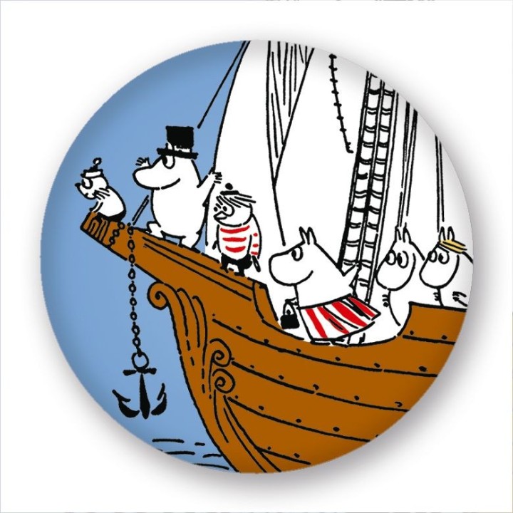 Putinki Moomin Magnet Medium Moomin Family on the Boat 5.6 cm
