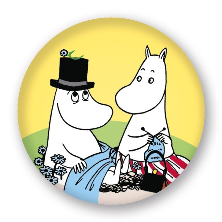 Putinki Mumin Magnet Medium Muminmama & Muminpapa Gelb 5,6 cm