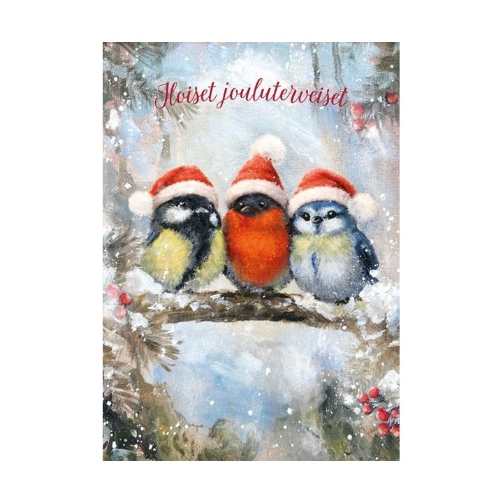 Karto Postkarte Fögel "Iloiset Jouluterveiset" 10,5x14,8 cm