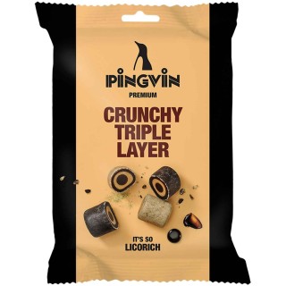 Toms Pingvin Premium Crunchy Triple Layer Licorice Bag 90g