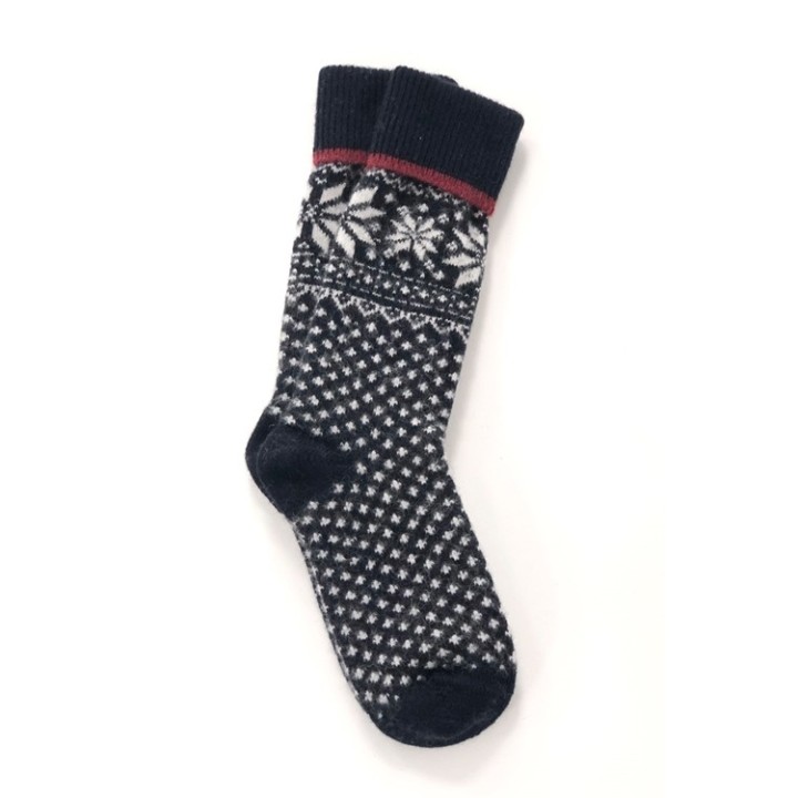 Woolwear of Scandinavia Socks with Wool Norway Flag Navy-Bordeaux Red