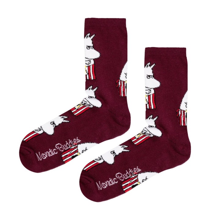 Nordic Buddies Moomin Socken für Erwachsene Muminmama Weinrot 36-42