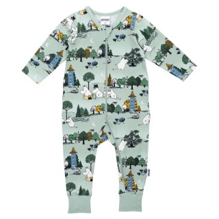 Martinex Moomin Moonlight Night Baby Sleepsuit Green