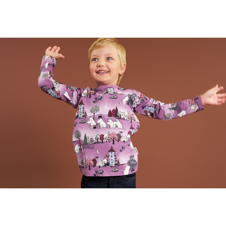 Martinex Moomin Moonlight Night Kids Long-sleeve Shirt Lila