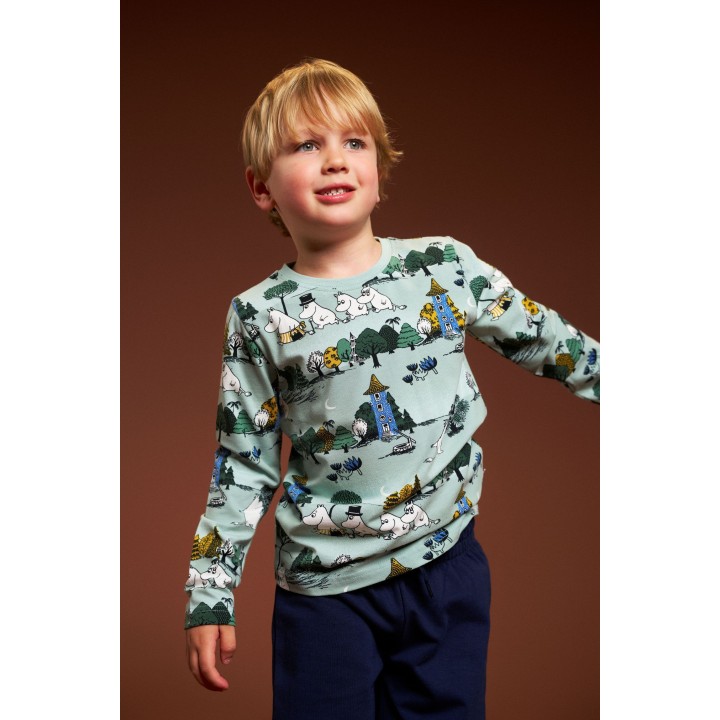 Martinex Moomin Moonlight Night Kids Long-sleeve Shirt Green