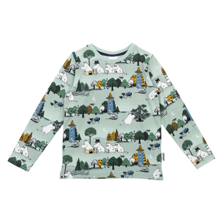 Martinex Moomin Moonlight Night Kids Long-sleeve Shirt Green