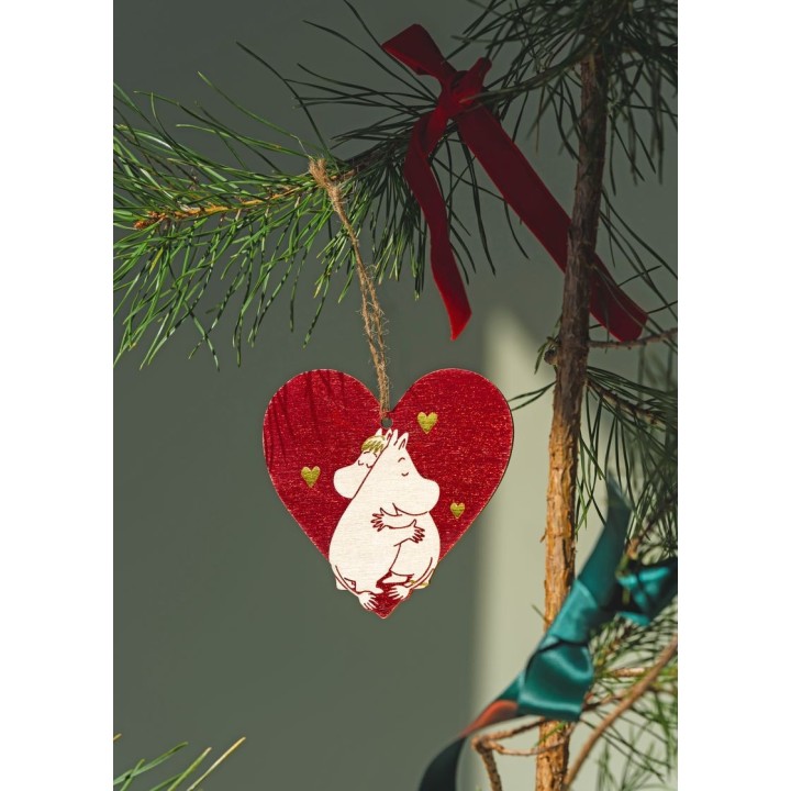 Muurla Moomin Wooden Decoration Heart 8.5cm