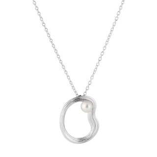 Lumoava Uoma Silver Pendant with Akoya Pearl & Chain 45/50 cm