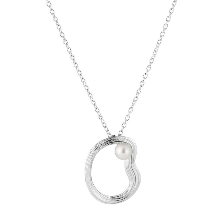 Lumoava Uoma Silver Pendant with Akoya Pearl & Chain 45/50 cm