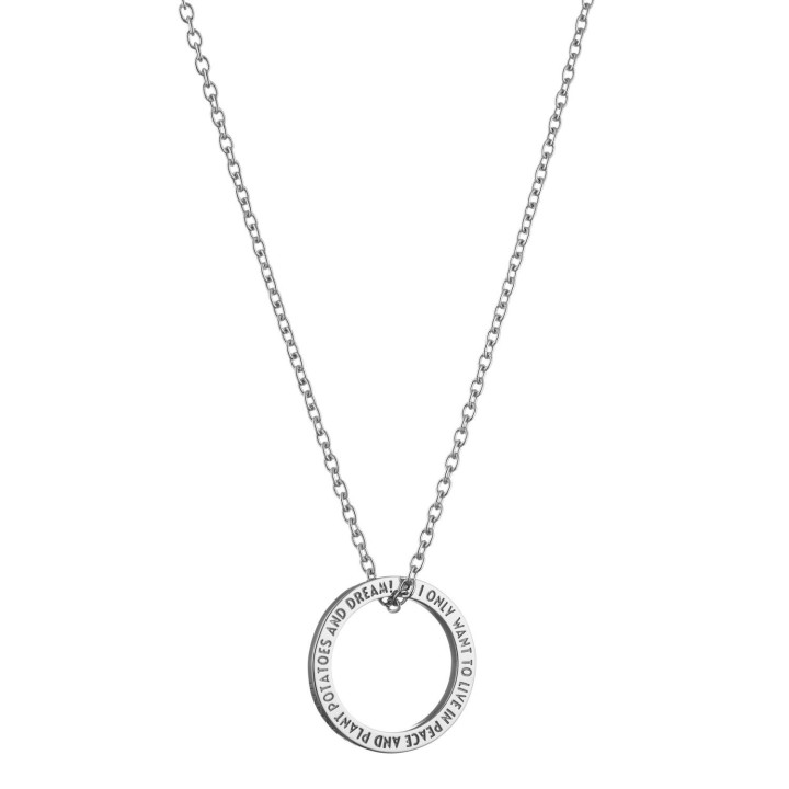 Lumoava Moomin Quote Moomintroll Silver Pendant with Chain 50/55/60cm