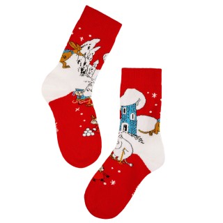 Martinex Moomin Winterland Socks for Adults & Kids Red (1 Pair)