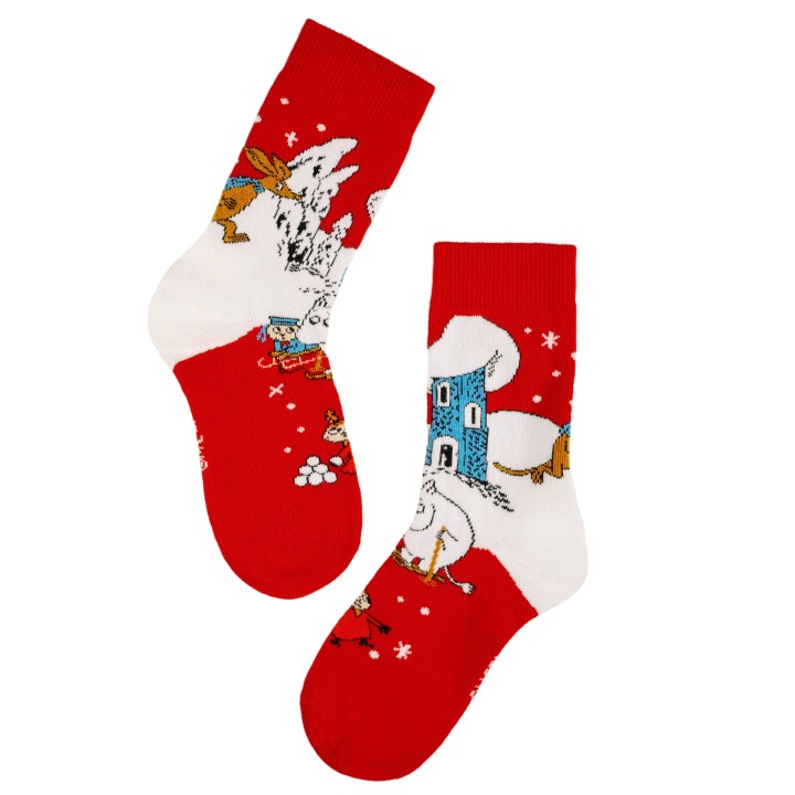 Martinex Moomin Winterland Socks for Adults & Kids Red (1 Pair)