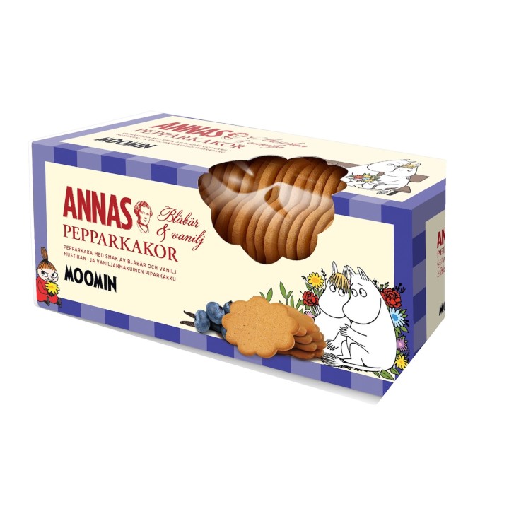 Annas Moomin Gingerbreads with Blueberry & Vanilla Flavor 150g