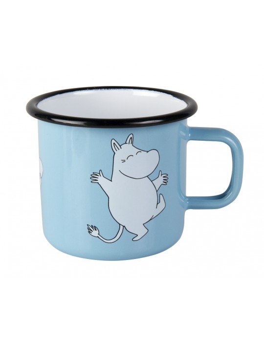 Muurla, Moomin Retro, Enamel Mug, Moomintroll 0,37l light blue