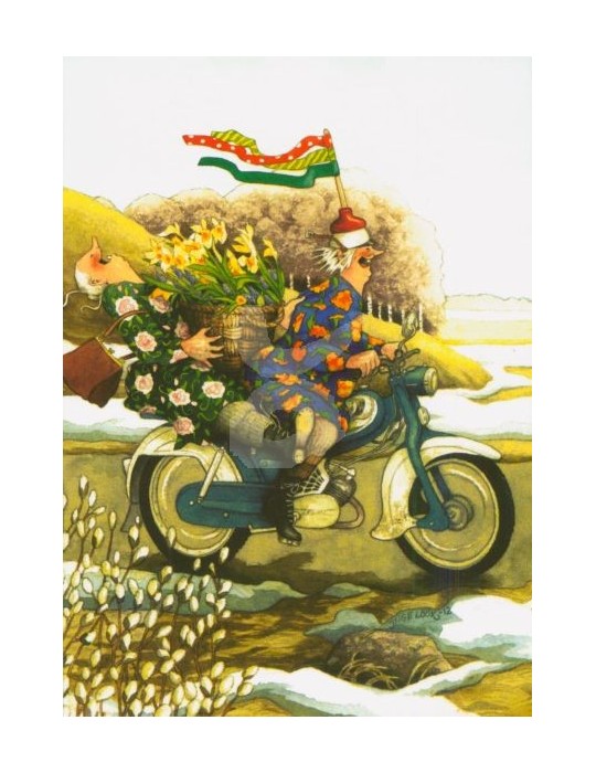Inge Löök, Postcard, Women on Motorbike