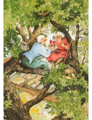Inge Löök, Postcard, Women on Tree