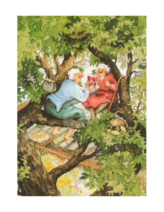 Inge Löök, Postcard, Women on Tree