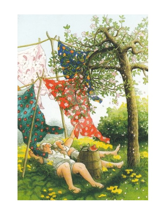 Inge Löök, Postcard, Women are Lying in the Grass
