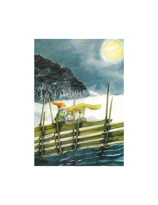 Inge Löök, Postcard, Dwarf with Wolf