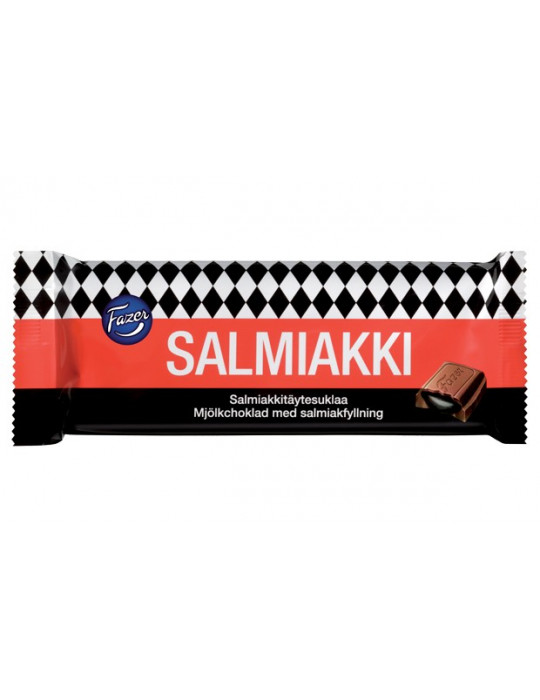 Fazer, Salmiakki, Milchschokolade mit salzigem Lakritzfüllung 100g