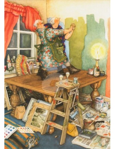 Inge Löök, Postcard, Women Dance on the Table