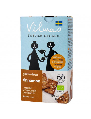 Vilmas, Schwedische Bio-Cracker mit Zimt, glutenfrei 90g