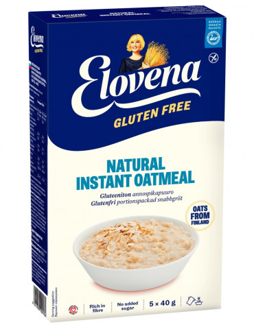 Elovena, Gluten Free Instant Oatmeal, Natural 5 x 40g