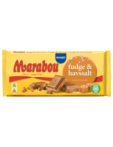 Marabou, Milchschokolade mit Fudge & Meersalz 185g