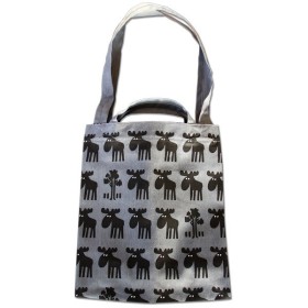 Nordiska Designkompaniet, Moose On Grey, Cotton Bag, 34cm grey