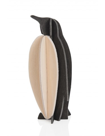 Lovi, 3D Wooden Decoration, Penguin 10cm black
