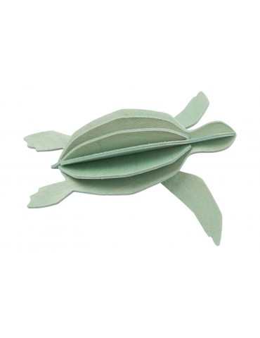 Lovi, 3D Holzdekoration, Meeresschildkröte 8cm minzgrün