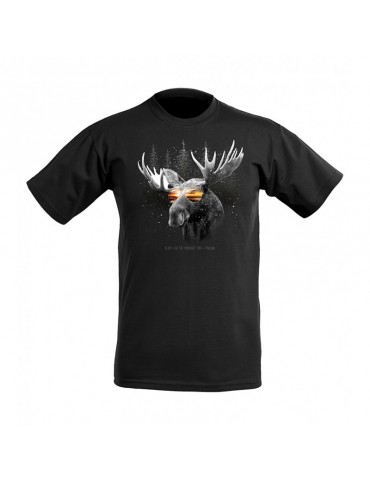 Mikebon, DC Hirvi ja aurinkolasit, Baumwoll-T-Shirt, schwarz