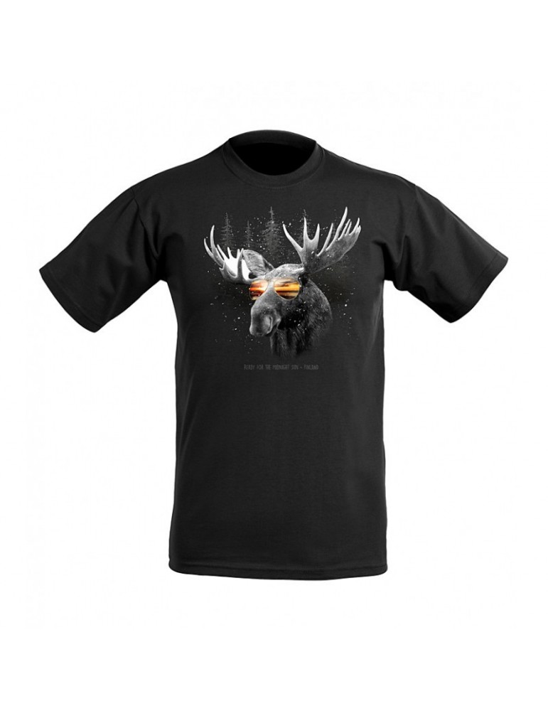 Mikebon, DC Hirvi ja aurinkolasit, Cotton T-shirt, black