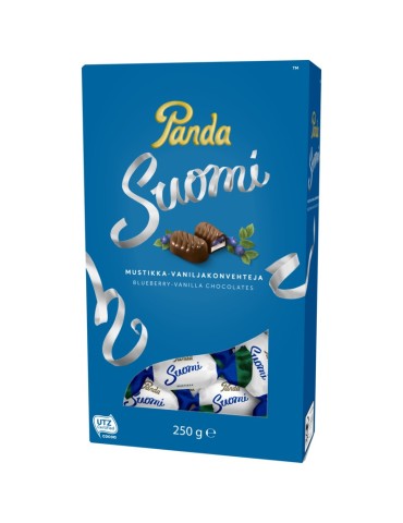 Panda, Suomi, Milk Chocolates with Blueberry Vanilla Filling 250g