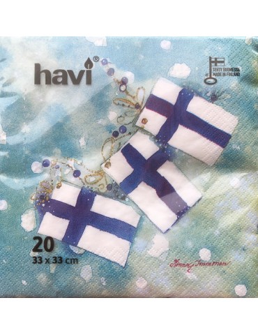 Havi, Serviette, Lippu, Finnish Flag 33x33cm