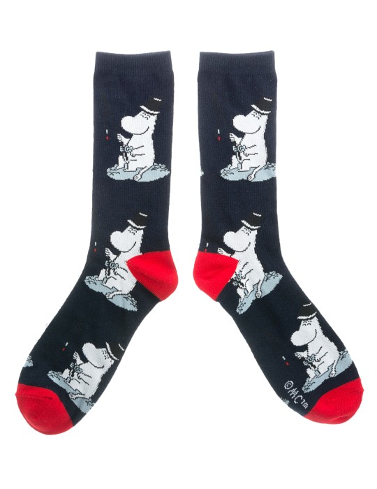 Nordic Buddies, Moomin, Socks for Men, Moominpappa Fishing, 40-45 dark blue