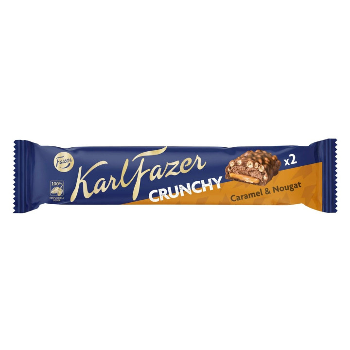 Fazer, Crunchy, Milchschokolade mit Karamell & Nougat 55g