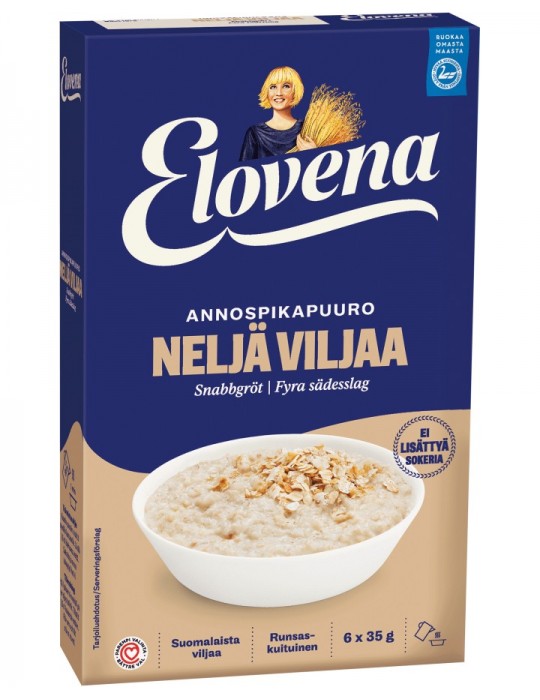 Elovena, Instant Oatmeal, Four Cereal 6x35g