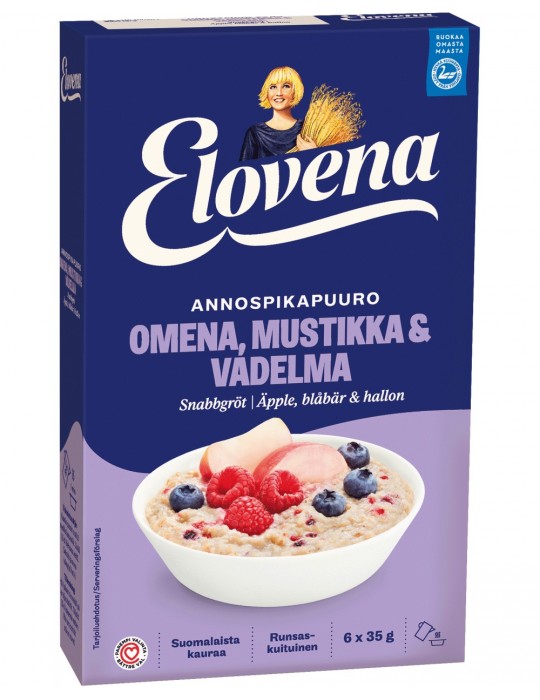 Elovena, Instant Oatmeal, Apple-Blueberry-Rasberry (6x35g) 210g
