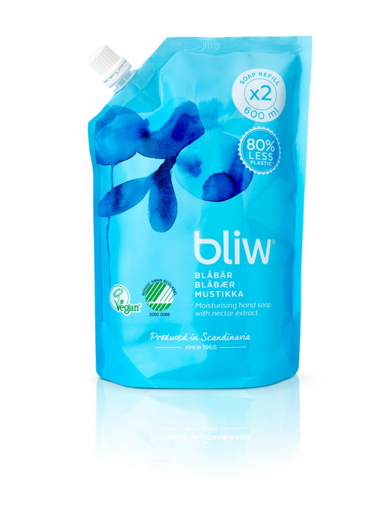 Bliw, Mustikka, Blueberry Liquid Soap Refill Bag 600ml -COMES SOON