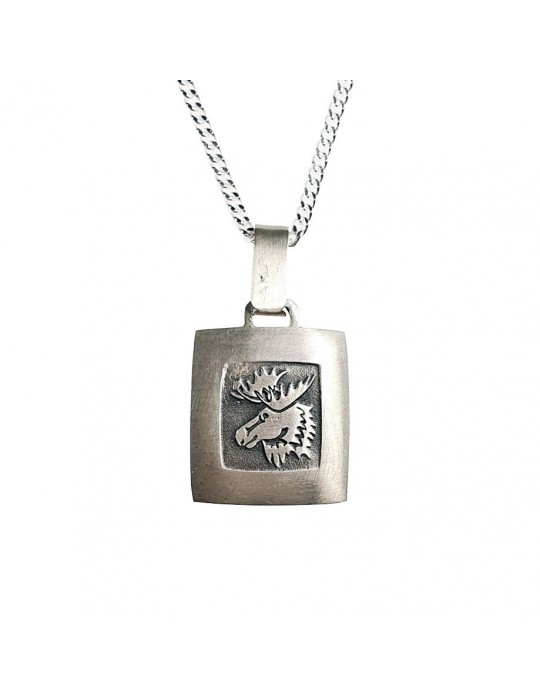 Sirokoru, Elk, Eco Silver Pendant with Silver Chain