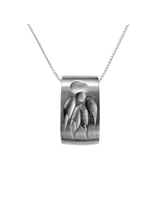 Sirokoru, Paw Print, Eco Silver Pendant with Silver Chain